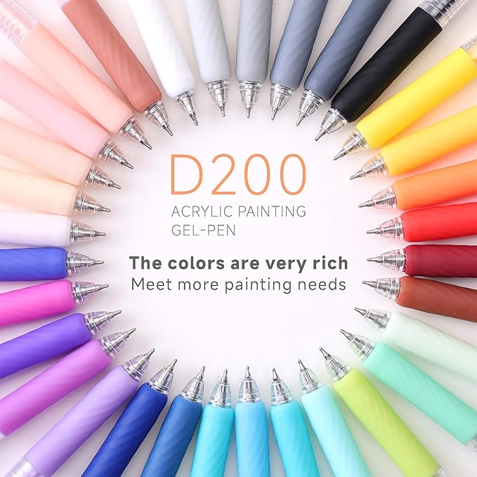 90 Color 0.7mm Fine Pointed Acrylic Gel Pens Coloring for Adult Painting, Writing, Marking, Student Stationery