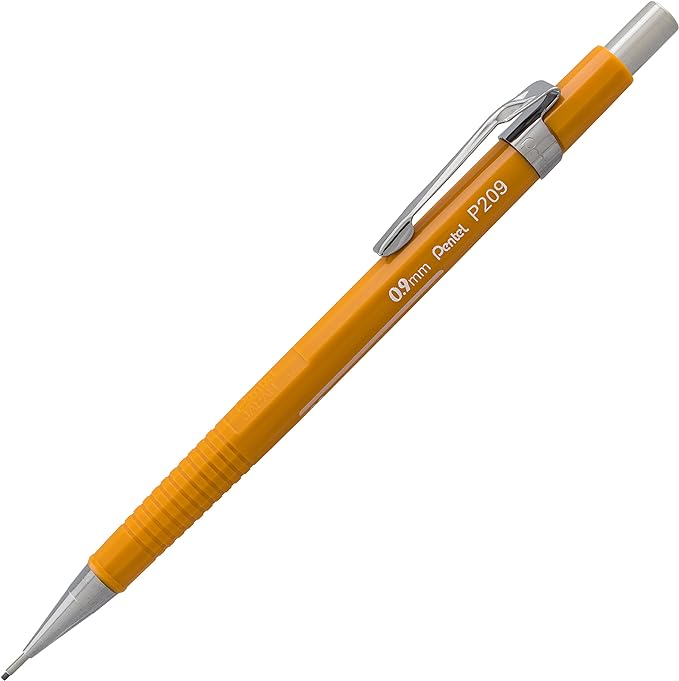 Pentel Sharp Mechanical Pencil, (0.9mm), Bold Line, Yellow Barrel, Pack of 4 (P209PF4G)