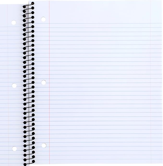 Mead Spiral Notebook, 1 Subject, Wide Ruled Paper, Plastic Cover, 8" x 10-1/2", 100 Sheets, Pastel Lilac (930092D)