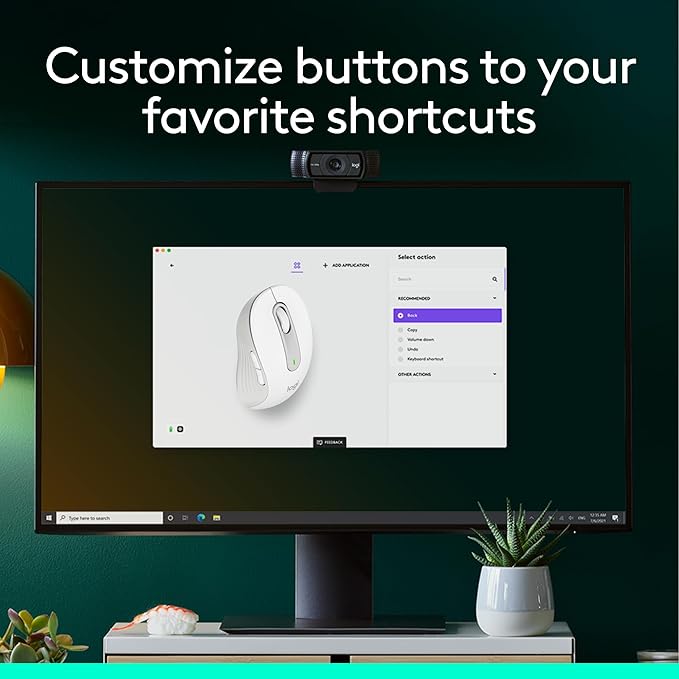 Logitech Signature M650 Wireless Mouse - for Small to Medium Sized Hands, Silent Clicks, Customizable Side Buttons, Bluetooth, Multi-Device Compatibility - Off White (Renewed)