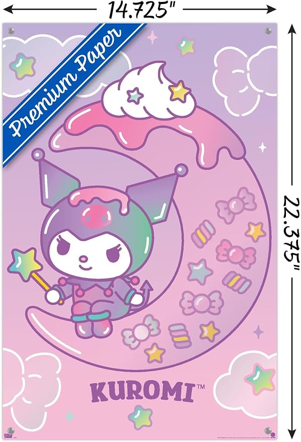 Hello Kitty and Friends: 24 Dreamland - Kuromi Wall Poster with Push Pins