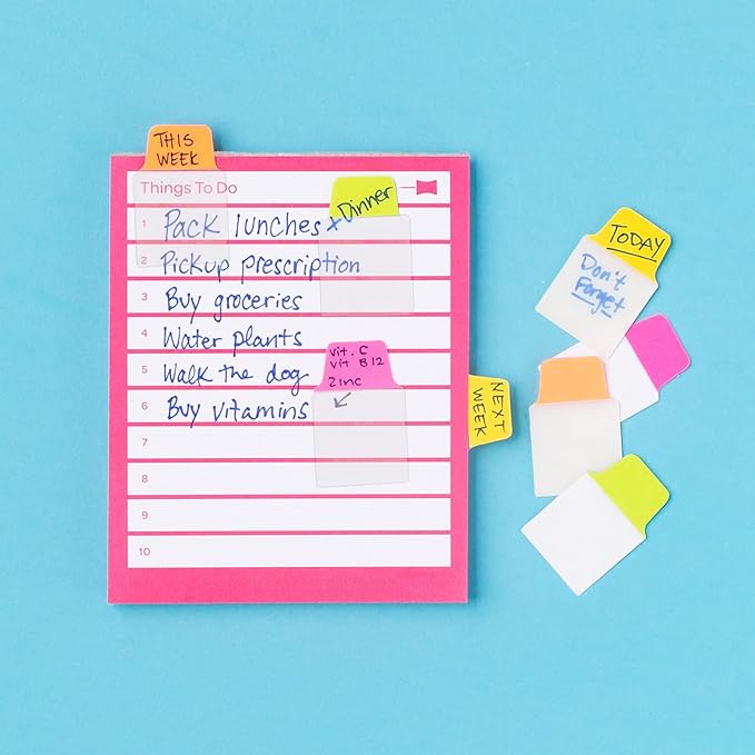 Avery Mini Ultra Tabs, 1" x 1.5", 2-Side Writable, Assorted Neon Colors, 40 Repositionable Tabs (74759)