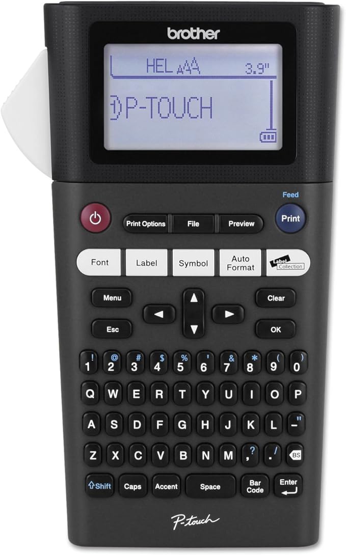 Brother P-touch, PTH300, Portable Label Maker, One-Touch Formatting, Vivid Bright Display, Fast Printing Speeds, Black