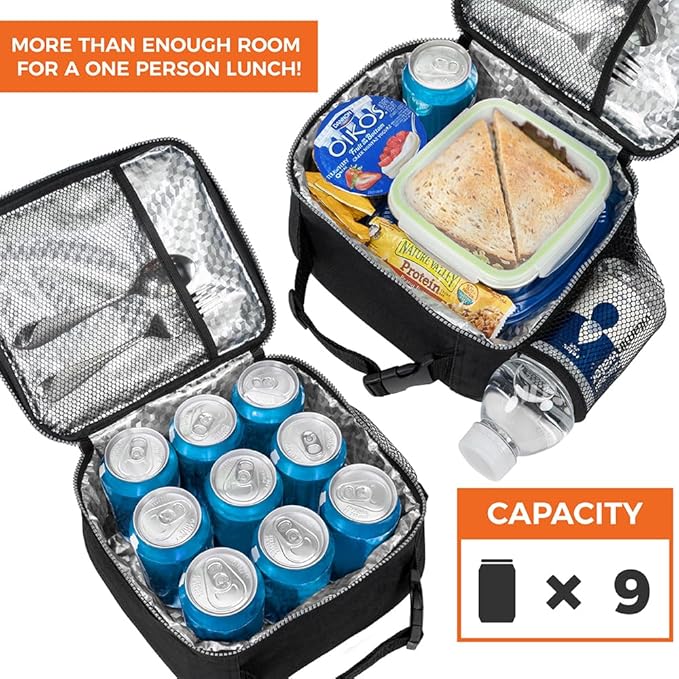 opux Insulated Lunch Bag Kids, Lunch Box for School Boy Girl, Leakproof Small Reusable Compact Soft Mini Cooler Bag, Toddler Small Lunch Boxes Kit Pail with Front Side Pockets (Camo Green)