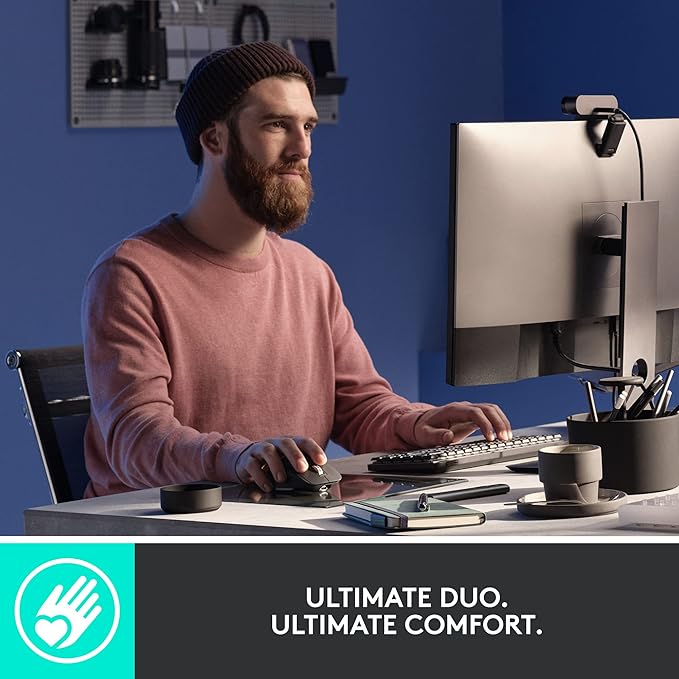 Logitech MX Mechanical Full-Size Illuminated Wireless Keyboard, Clicky, and MX Master 3S Performance Wireless Bluetooth Mouse Bundle, macOS, Windows, Linux, iOS, Android