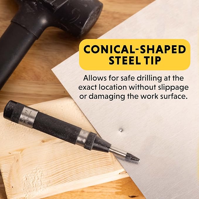 General Tools Heavy-Duty Automatic Center Punch #78 - Nail Punch Tool to Mark and Scribe - Machinist Tools