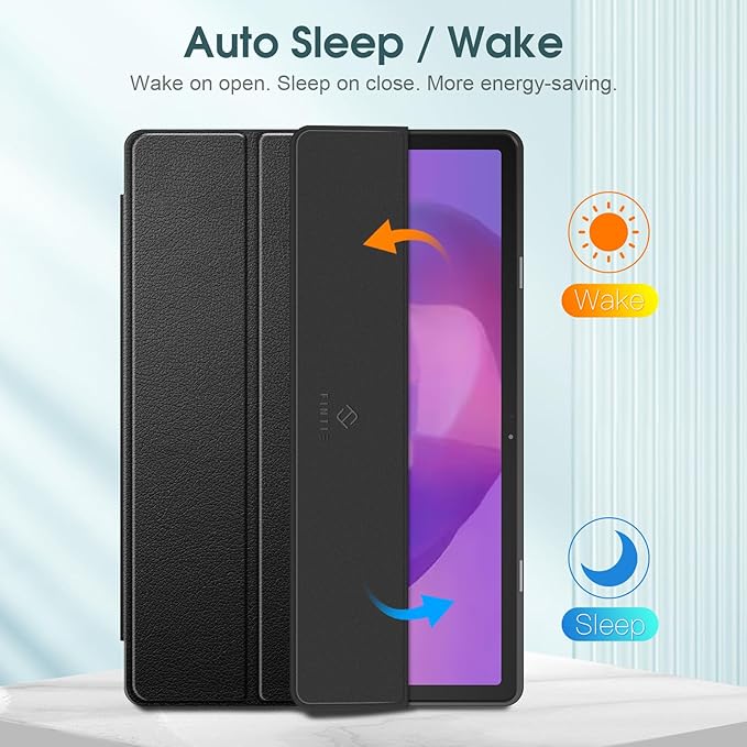 Fintie Case for Lenovo Idea Tab Pro 12.7 inch 2025 (TB-373FU/ TB-375FC) - Ultra-Thin Soft TPU Back Cover Protective Case with Pen Holder and Auto Sleep/Wake (Black)