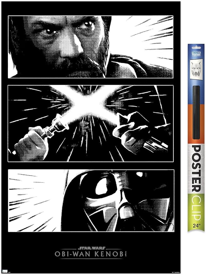 Trends International Star Wars: Obi-Wan Kenobi - Panels Wall Poster, 22.375" x 34", Premium Poster & Clip Bundle