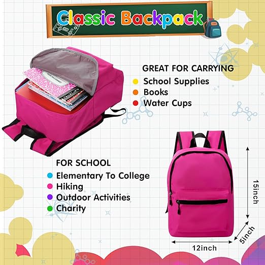 126 Pcs Christmas Middle High School Supplies Kit with Backpack for Student 7-12 Grades, School Supplies Bulk Bundle Essential Notebook Calculator for Xmas Holiday Gifts(Hot Pink Aesthetics)