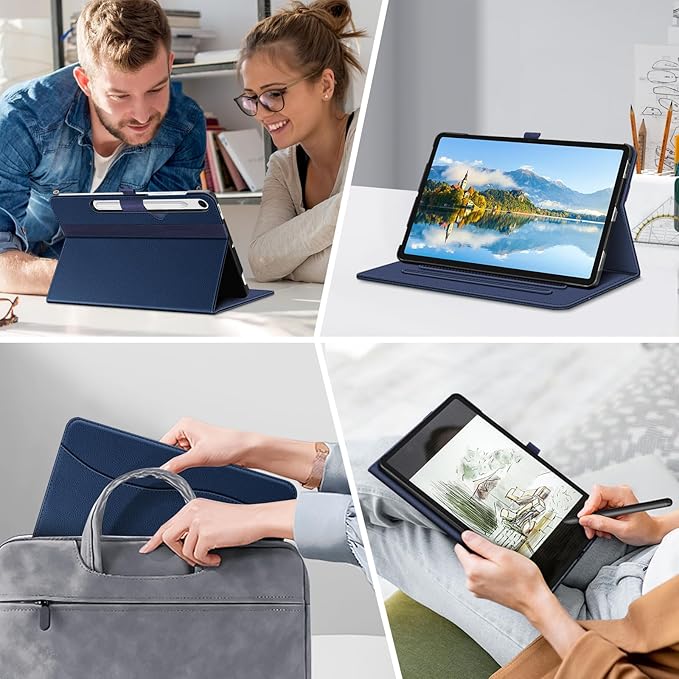 Fintie Case for Samsung Galaxy Tab S10 Lite/ S10 FE/ S9 FE 5G 10.9 Inch/Tab S9 11 Inch with S Pen Holder, Multi-Angle Viewing Protective Cover with Pocket, Auto Sleep/Wake, Dark Blue