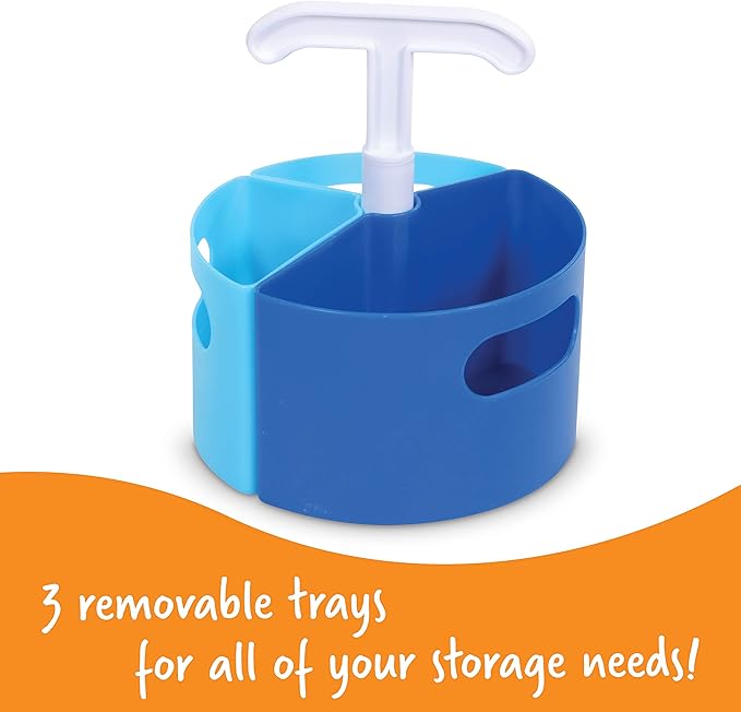 Learning Resources Create-a-Space Storage Mini Center Blue - Desk Organizer for Kids, Homeschool, Caddy, Back to School, Classroom Must Haves