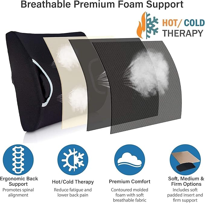 Vaunn Medical Lumbar Back Support Cushion Pillow
