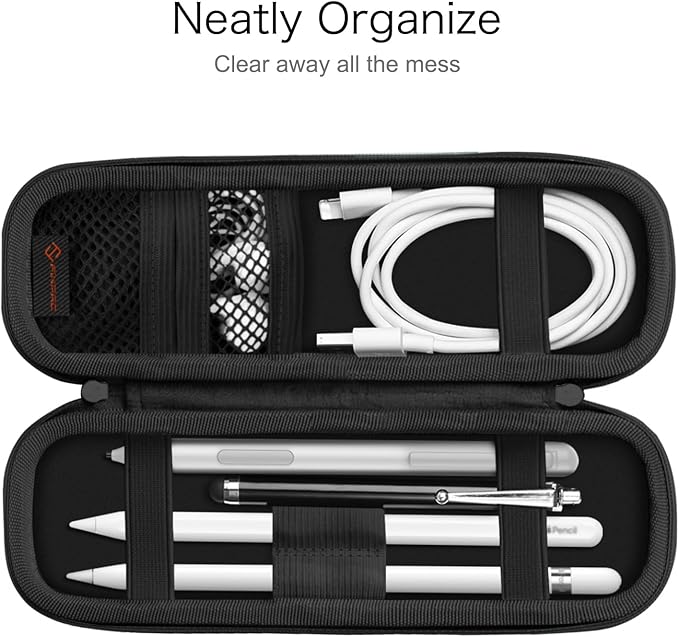 Fintie Holder Case for Apple Pencil Pro, Apple Pencil (USB-C / 1st / 2nd Generation), PU Leather Carrying Bag Sleeve Compatible with Pen, USB Cable, Samsung Stylus, Constellation