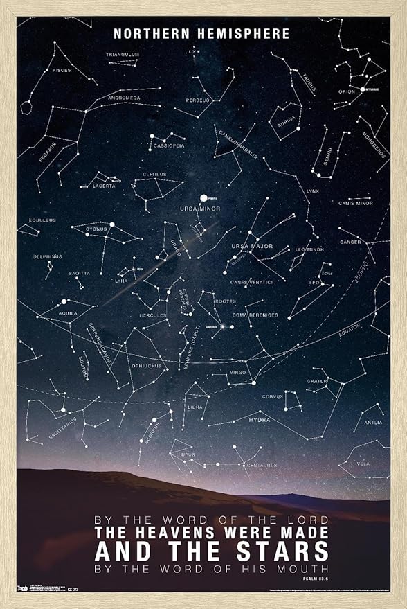 The Stars Wall Poster, 22.4L" x 14.7W", Blonde Framed Version