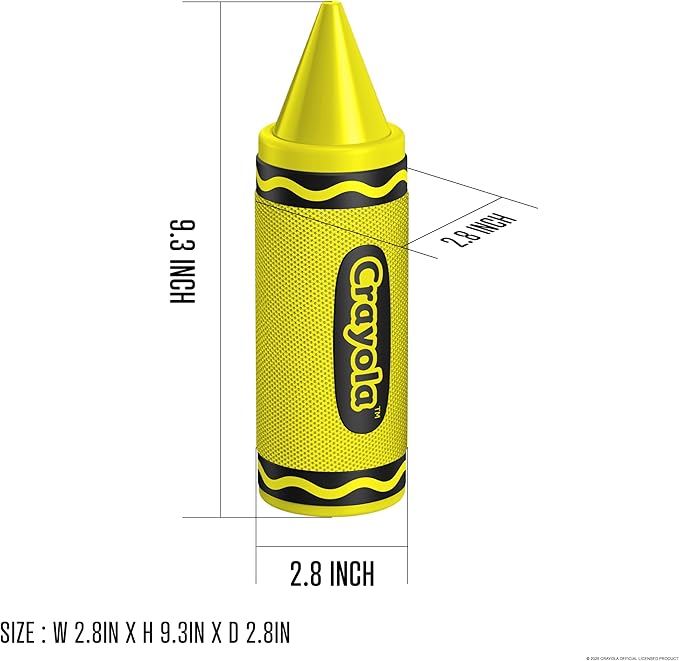 Crayola Kids Crayon Speakers Bluetooth Wireless, Portable Bluetooth Speakers 20W Peak Power HD Sound, Mini Bluetooth Speaker with TWS Pairing BT 5.3, FM Radio Home/Party/Outdoor/Travel