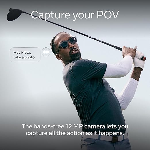 Oakley Meta HSTN, Black | Smart AI Glasses for Men, Women — Performance for Sports, Athletes — Camera, Audio, Video — 8 Hour Battery — 3K HD Resolution — Clear Lenses