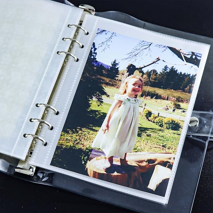 20 A5 Binder 2 Pocket Sheet Protectors Clear Binder Sleeves 4" X 5" Paper Protectors for 6 Ring Binder Notebook Organizer (A5 1 Pocket)