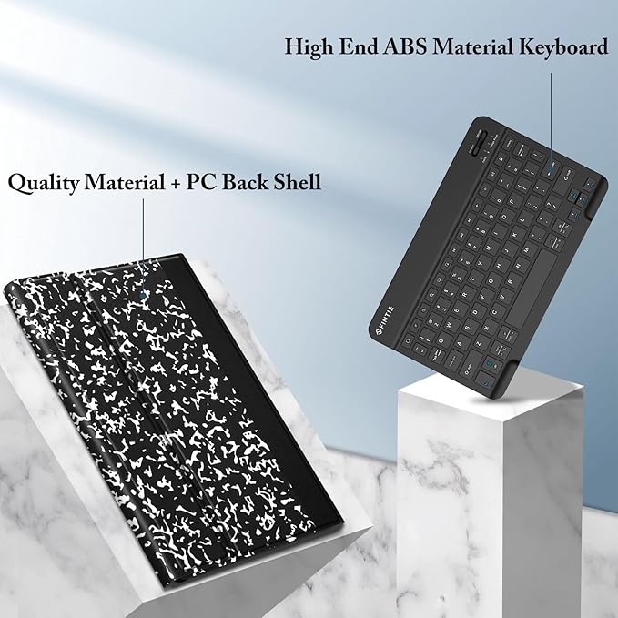 FINTIE Keyboard Case for Samsung Galaxy Tab S10 Lite/ S10 FE/ S9 FE 5G 10.9 Inch/Tab S9 11 Inch with S Pen Holder, Slim Stand Cover Detachable Wireless Bluetooth Keyboard, Composition Book
