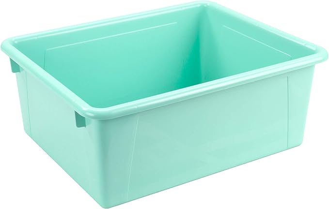 Storex Letter Size Deep Storage Tray – Organizer Bin for Classroom, Office and Home, Teal, 5-Pack (62529U05C)