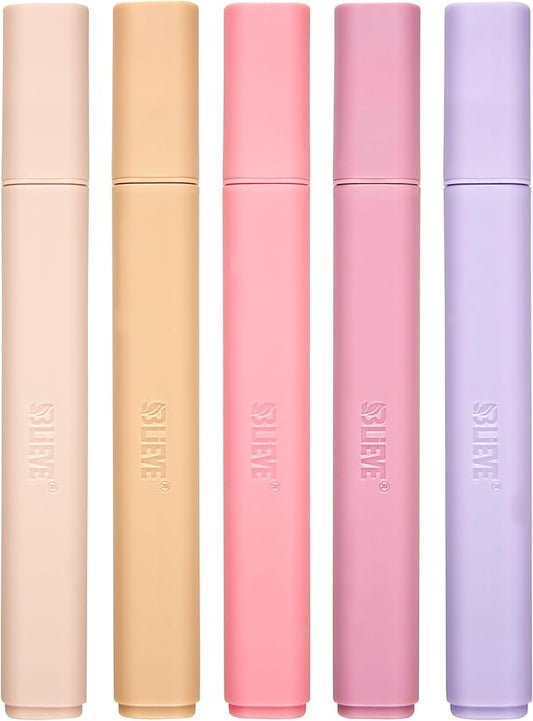 BLIEVE- Aesthetic Highlighters No Bleed Through Assorted Colors, Cute Highlighter For Journaling Office Supplies And Accessories, Bible Highlighters And Pens No Bleed Chisel Tip (MORANDI)