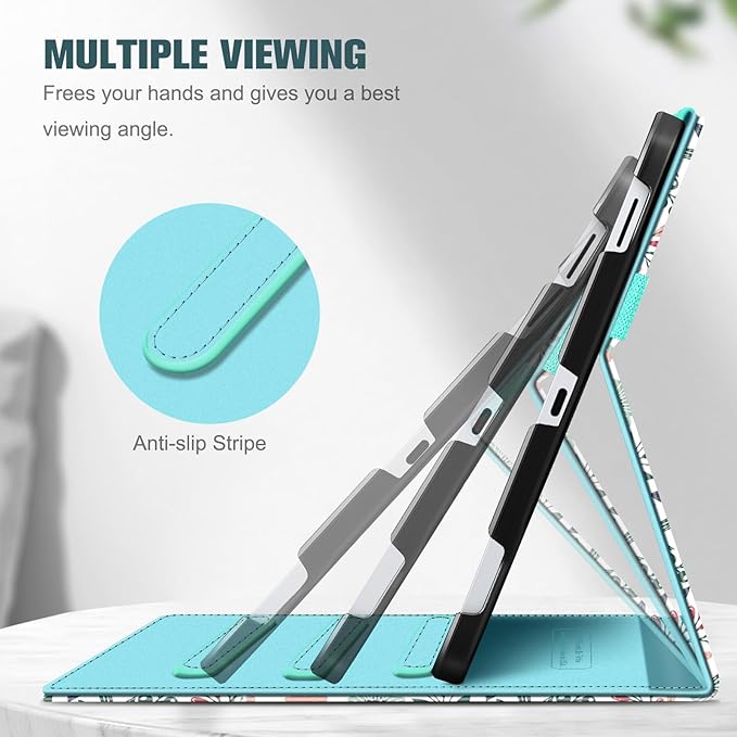 Fintie Case for Samsung Galaxy Tab S10 Lite/ S10 FE/ S9 FE 5G 10.9 Inch/Tab S9 11 Inch with S Pen Holder, Multi-Angle Viewing Protective Cover with Pocket, Auto Sleep/Wake, Spring Bloom