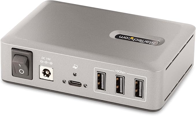 StarTech.com 10-Port USB-C Hub - 8X USB-A/2x USB-C - Self-Powered w/65W Power Supply - USB 3.1 10Gbps - Desktop/Laptop USB Hub w/USB-IF Certified 3ft Locking Cable, USB C Splitter, TAA