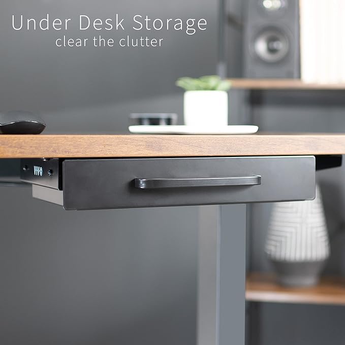 VIVO 13 inch Under Desk Mounted Sliding Pull-out Drawer for Office Desk, Pull Handle, Storage Organizer for Sit Stand Workstation, Black, DESK-DR1H-B (Pack of 3)