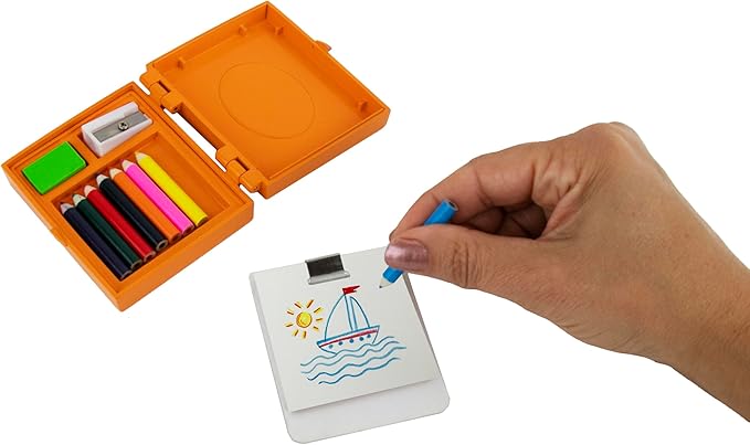World's Smallest You Create Artist Drawing Kit. Miniature Creative Art Craft Set. Includes: 6 Color Pencils, Sharpener, Eraser, Pad, and Drawing Board/Easel.