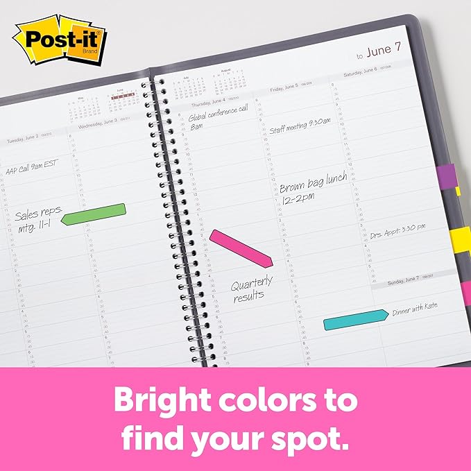 Post-it Arrow Flags, Assorted Bright Colors, .47 in Wide, 96 Flags/Pack (684-ARR4), 24 Pack, 2304 Total Flags