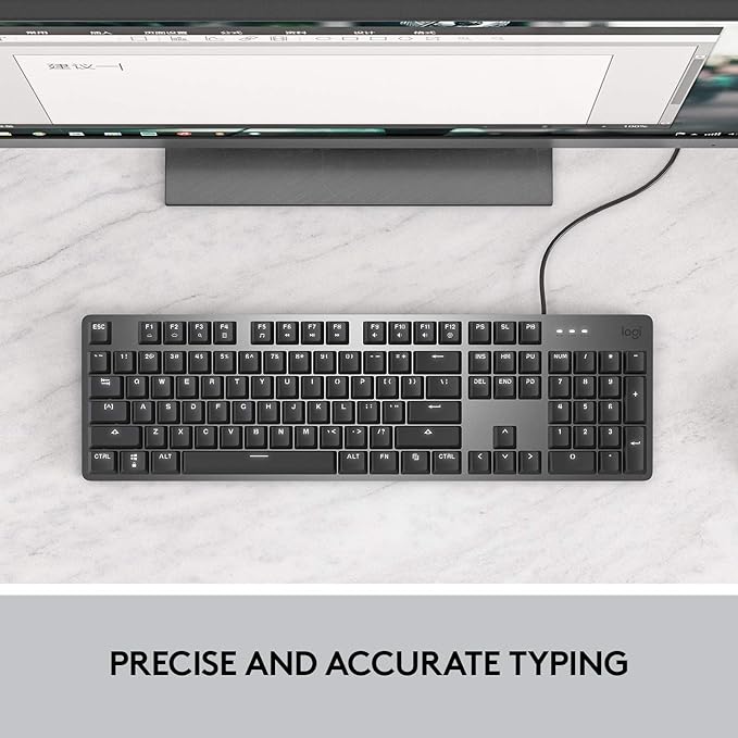 Logitech K845 Mechanical Illuminated Keyboard, Mechanical Switches, Strong Adjustable Tilt Legs, Full Size, Aluminum Top Case, 104 Keys, USB Corded, Windows (TTC Brown Switches)