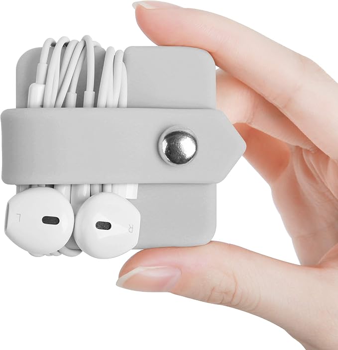 Cord Organizer Earbuds Holder Earphone Wrap Earphones Organizer Headset Headphone Earphone Wrap Winder Cord Manager Cable Winder Gray