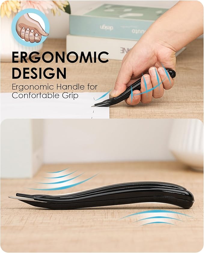 KTRIO Magnetic Staple Remover Tool 4 Pack, Professional Stapler Removers Flat Staple Puller Stick for Classroom, Office, Home, Classic Black
