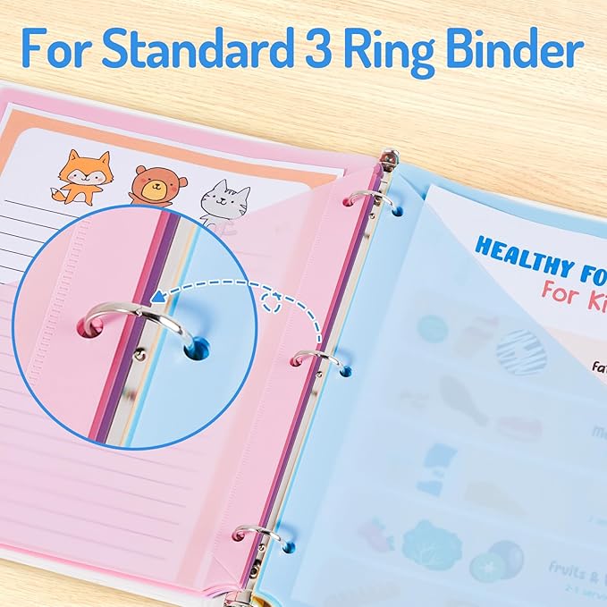 Forvencer 24 Count Dividers with Two Pockets, 8 tab Binder Dividers for 3 Ring Binder Organizer, Binder Divider with Tabs for School Office and Home Organization, Multicolor, 3 Sets