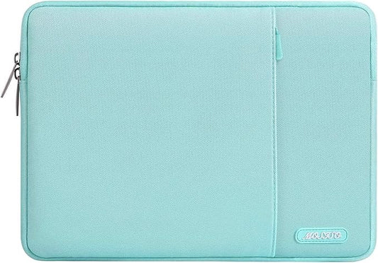 MOSISO Laptop Case 13 inch, 13 inch Laptop Sleeve Compatible with MacBook Air M4 M3 M2 M1 2025-2018 / Pro M2 M1 2025-2016, Polyester Vertical Computer Sleeve Bag with Pocket, Mint Blue