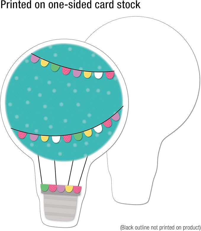 Carson Dellosa 36-Piece Pastel Hot Air Balloon Decorations, Colorful Cardstock Cutouts for Back to School, Bulletin Board, Name Tags, Classroom Decor, Teacher Supplies for Elementary and Preschool