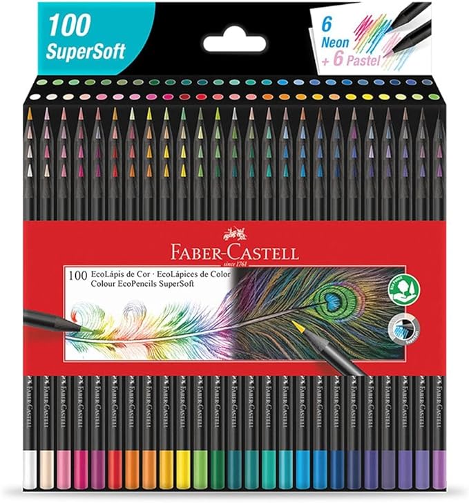 Faber-Castell Colored Pencils, Supersoft EcoPencil, 1207100SOFT, 100 Colors