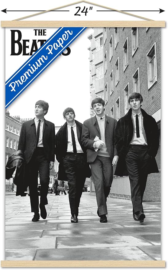 Trends International The Beatles - In London Wall Poster, 22.375" x 34", Premium Print and Beechwood Hanger Bundle