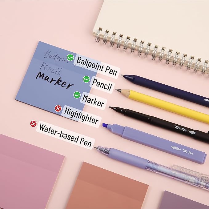 Mr. Pen- Aesthetic Book Annotation Kit, 38 pcs, Aesthetic Highlighters and Gel Pens, Transparent Sticky Notes, Transparent Sticky Tabs for Books, Highlighter Set, Annotation Sticky Notes for Books