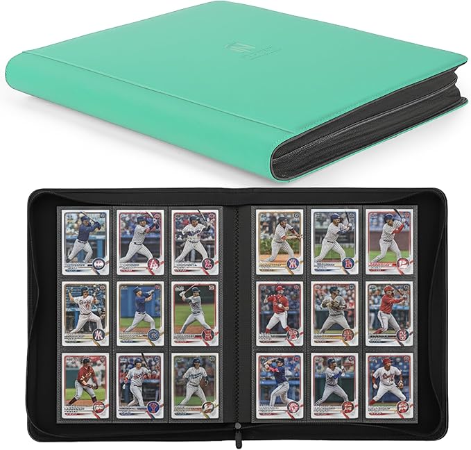 Trading Card Binder, Premium 9 Pocket 540 Double Sided Pocket Collection Binder, Card Album for TCG Card Holder for Game Card, Sports Card, Yugioh, MTG etc(Cyan)