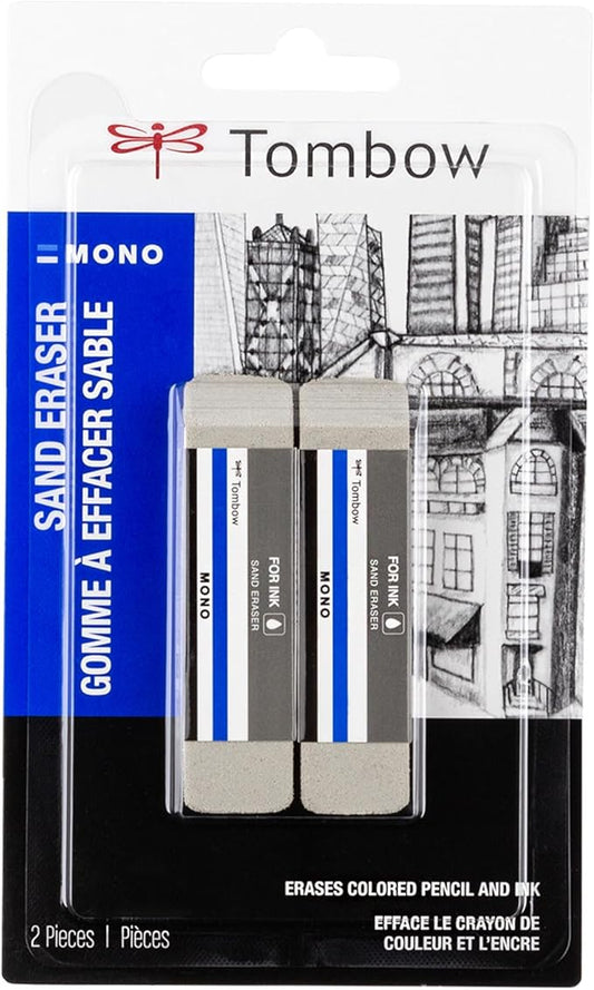 Tombow 67304 Mono Sand Eraser, 2-Pack. Silica Eraser Designed to Remove Colored Pencil and Ink Markings…