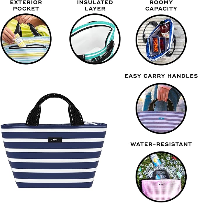 SCOUT Nooner Insulated Lunch Box for Women with 6 Can Capacity - Lightweight Work Lunch Bag for Teachers and Nurses - Soft Cooler for Beach Travel and Picnic