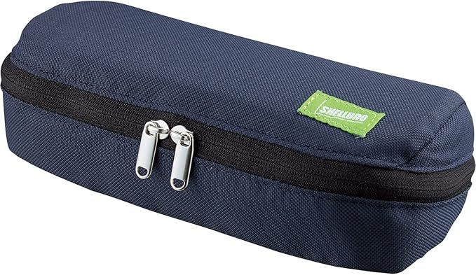 KOKUYO Shellbro Pen Case, Shell-shaped structure, Big Capacity Pencil Case, Large Pencil Pouch, Stationery Pen Bag, Navy x Blue, Japan Import (F-VBF190-2)