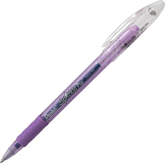 Pentel Sparkle Pop Metallic Gel Pen, (1.0mm) Bold Line, Assorted Colors, 4-Pack, Bold (K91BP4M1)