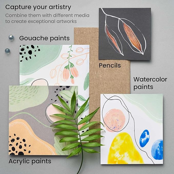 Arteza Acrylic Paint Markers, Pack of 3, A300 Yellow Ochre, 1 Thin and 2 Thick (Chisel + Bullet Nib) Acrylic Paint Pens, for Metal, Canvas, Rock, Ceramic Surfaces, Glass, Wood, and Fabric