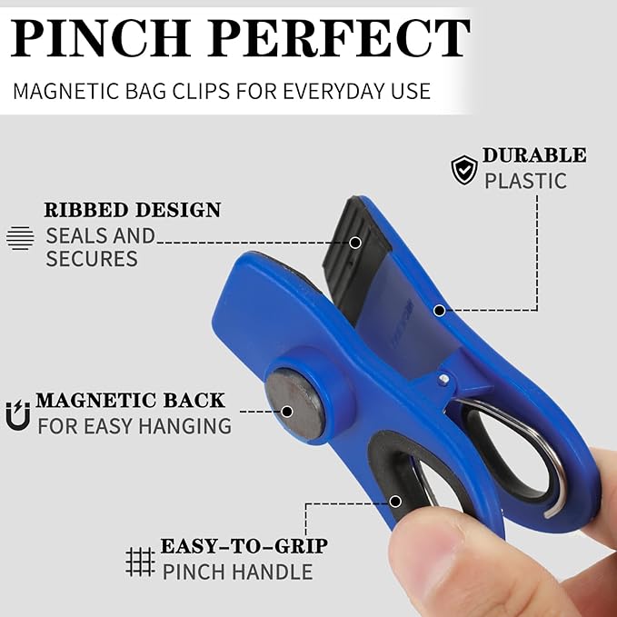 Chip Clips Bread Clips Bag Clips Magnetic Clips Chip Clip Chip Clips Bag Clips Food Clips Clips for Food Packages Chip Bag Clip (10pcs Rose red)
