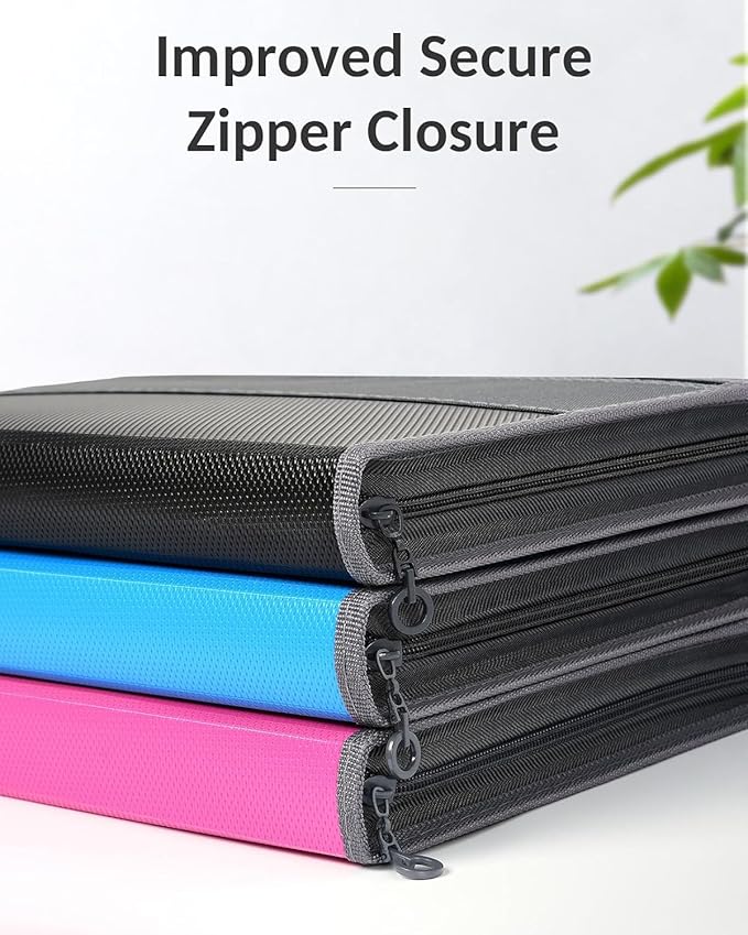Sooez Accordion File Organizer with Safe Zipper, 12 Pocket Expanding File Folder with Front Pencil Pouch, Portable Monthly Paper Bill Tax Receipt Organizer, School Office Supplies, Letter Size, Orange