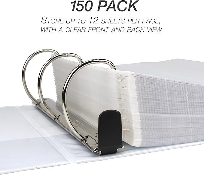 Samsill Ultra Clear Sheet Protectors, 150 Pack, 8.5x11 Inch Page Protectors for 3 Ring Binder, Premium Heavy Duty, Letter Size, Top Loading, Acid Free