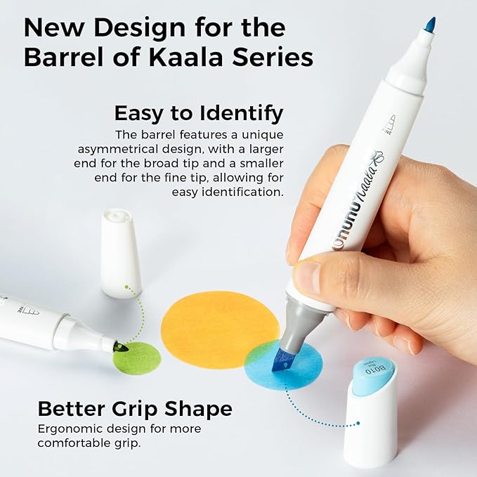 Ohuhu Alcohol Markers 108 Colors: Fine & Slim Broad Chisel Dual Tips Alcohol-based Refillable Art Markers for Artist Adult Coloring Book Illustration Drawing Manga 108 Set- Kaala