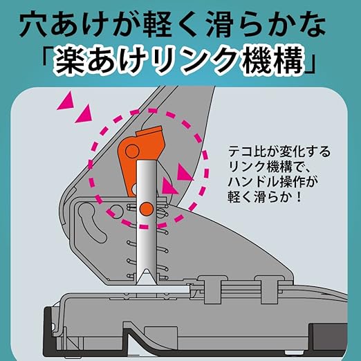 Kokuyo 2-Hole Punch, Heavy-Duty 37 Sheet Capacity, Perfect Size for A4/B5/A5 Papers with Adjustable Paper Guide & Position Markers, Red (PN-G37R)