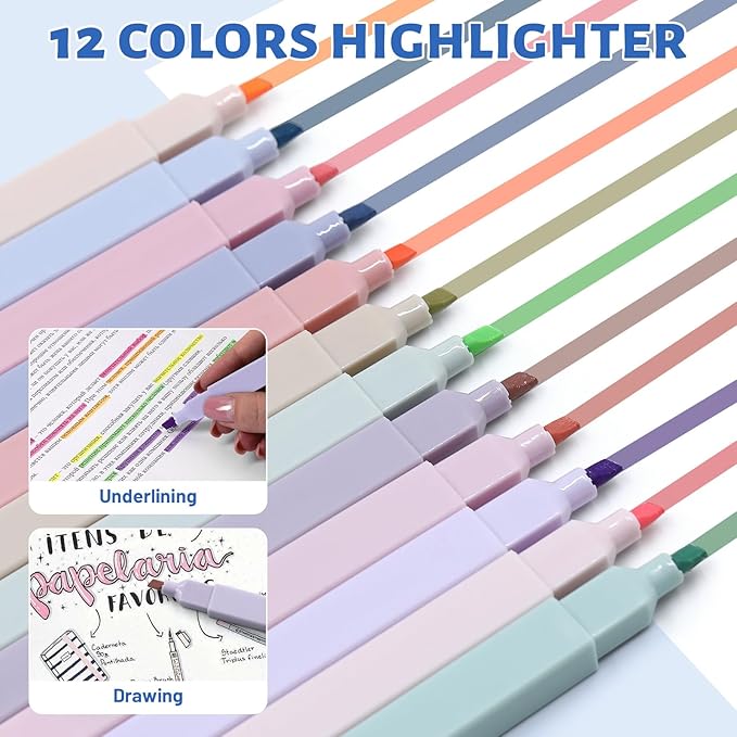 42 Pack Gel Pens for Coloring Books, 5 Gel Pens 0.5mm Black Ink, 12 Vibrant Sparkle Metallic Glitter Pens with 12 extra refills for enduring use, 12 Pastel Highlighters for Man Woman(Black)